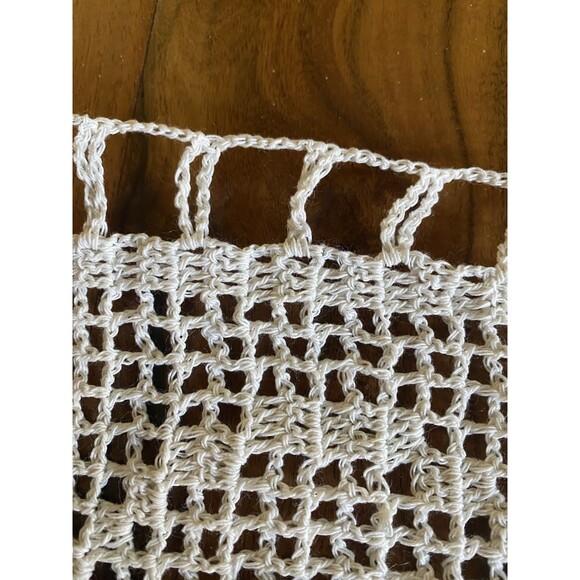 Handmade Crochet White Coffee Short Curtain Valance Panels 100% Cotton - Picture 4 of 6